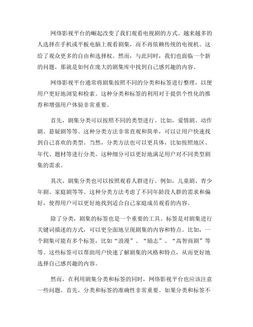 网络影视平台中的剧集分类和标签如何利用？(九)