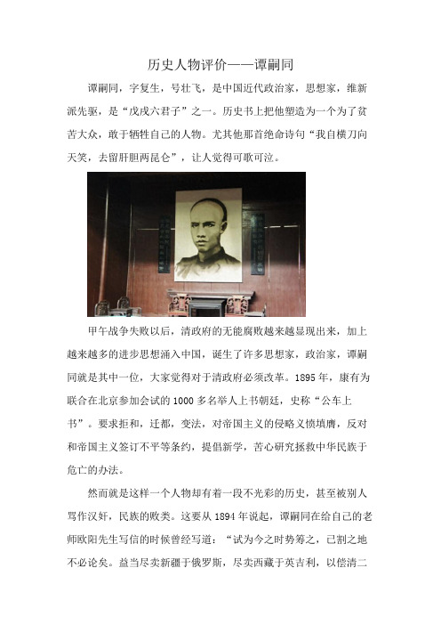 历史人物评价——谭嗣同