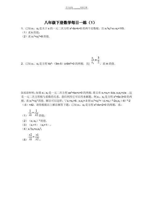 八年级下册每日一练