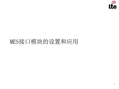 MES接口模块设置和应用ppt课件