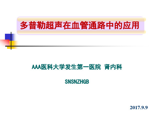 多普勒超声在血管通路中的应用介绍