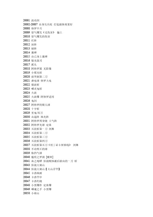 APC召唤代码和技能代码