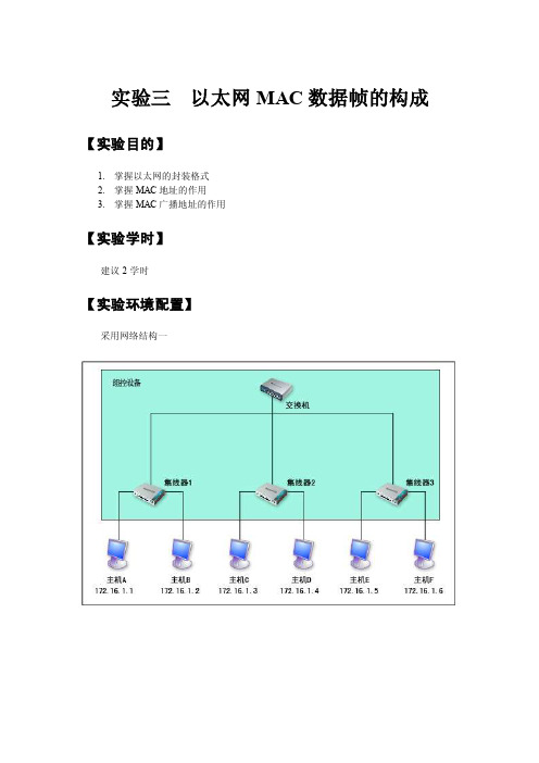 实验一以太网MAC数据帧的构成