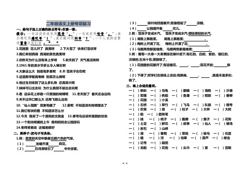 【小学语文】部编二年级语文上册专项复习(标点、句子、量词、词语搭配)