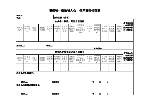 增值税一般纳税人会计核算检查情况表