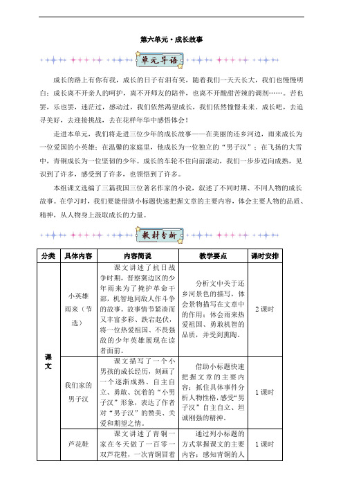 部编人教版四年级语文下册第六单元教案(含教材分析、教学反思等)(41页)