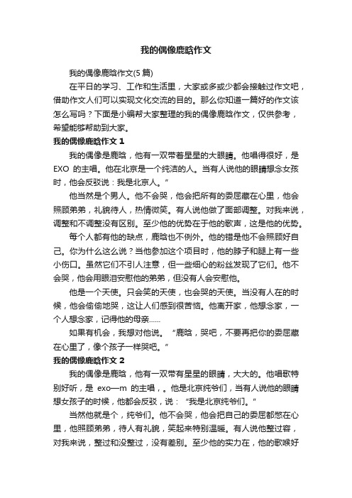 我的偶像鹿晗作文