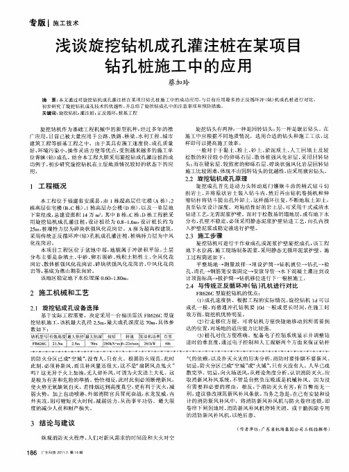 浅谈旋挖钻机成孔灌注桩在某项目钻孔桩施工中的应用