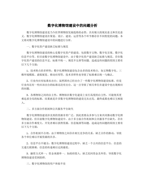 数字化博物馆建设中的问题分析