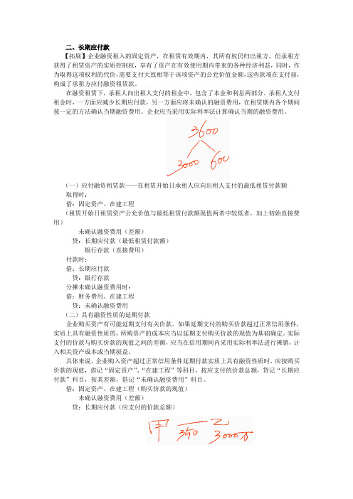 最新初级会计实务精品资料二、长期应付款
