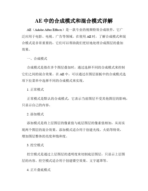 AE中的合成模式和混合模式详解