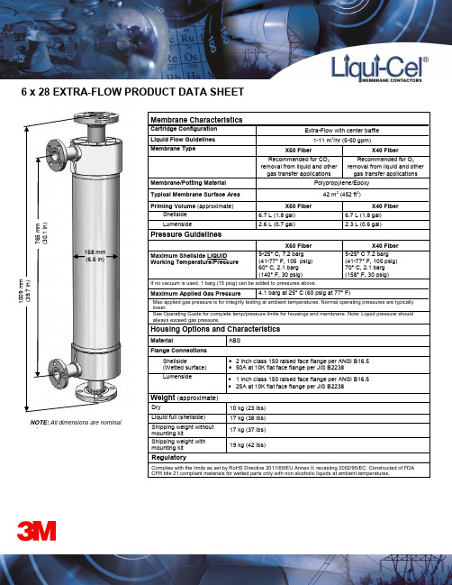 X50和X40纤维类型气体吸收氧氣筛选器说明书