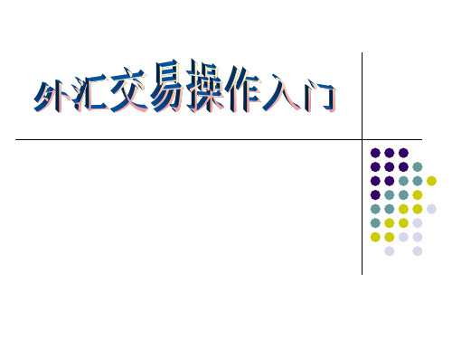 《外汇交易新手操作入门》详解分享课件