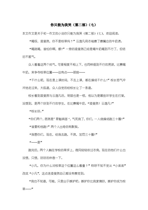 初中初一作文小说:你只能为我哭(第二部)(七)