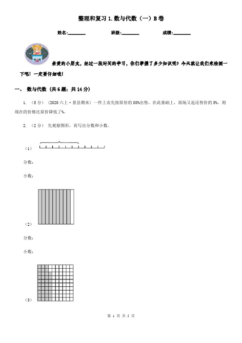 整理和复习1.数与代数（一）B卷