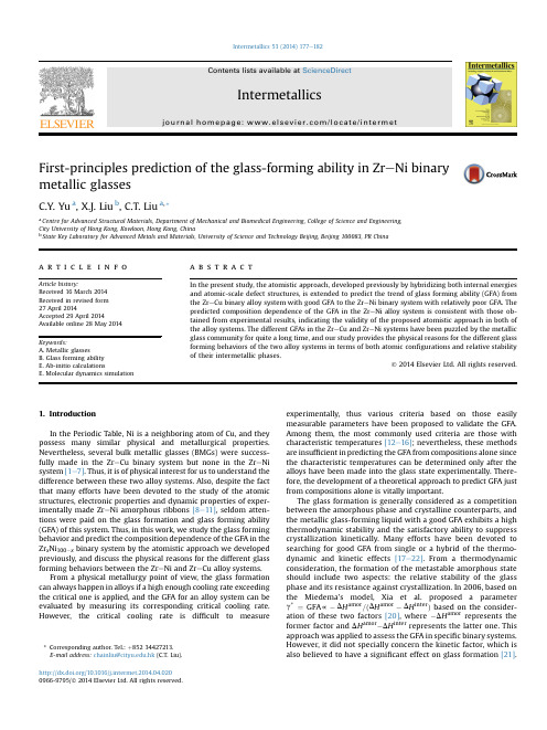 First-principles prediction of the glass-forming ability in Zr–Ni binary metallic glasses