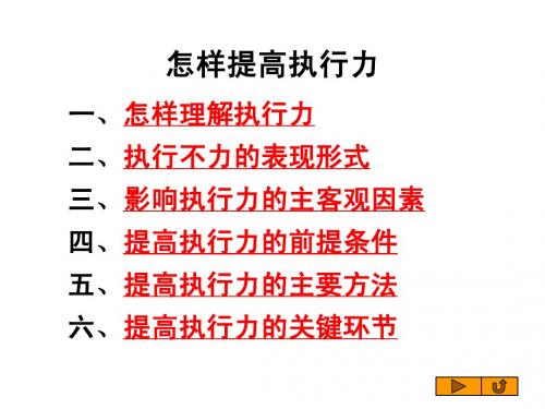 怎样提高执行力(西单商场090708)提纲