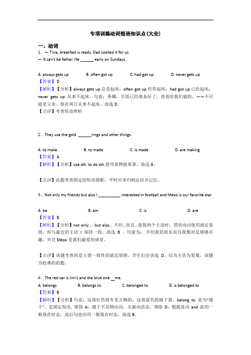 专项训练动词短语知识点(大全)