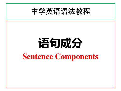 高中英语语句成分与动词句型(共118张PPT)