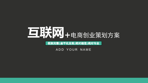 互联网 电商创业策划方案 商业计划书 