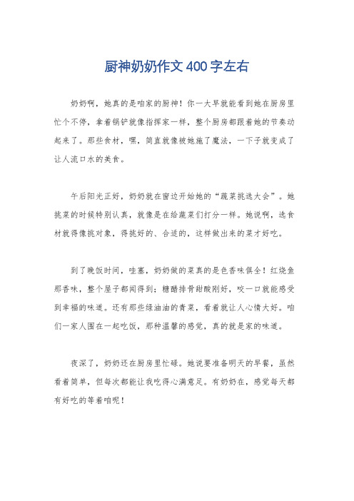 厨神奶奶作文400字左右