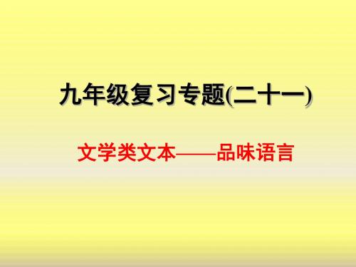 人教版九年级中考语文复习·文学类文本——品味语言 课件 (共17张PPT)