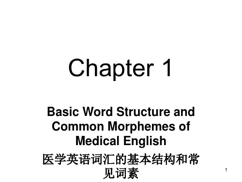 1医学英语的基本结构和常见词素