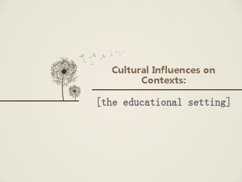 Cultural Influences on Contexts