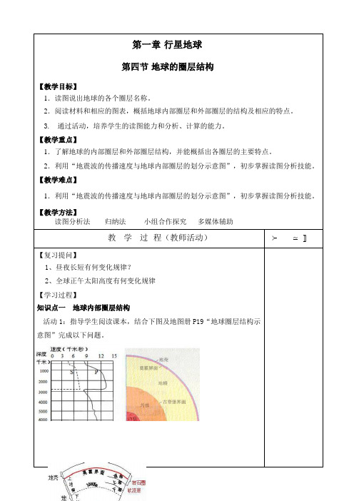 地球的圈层结构教案