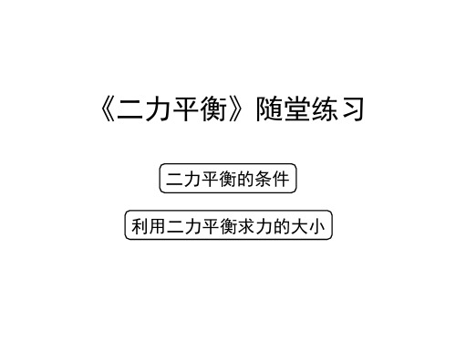 物理人教版八年级下册 《二力平衡》随堂练习