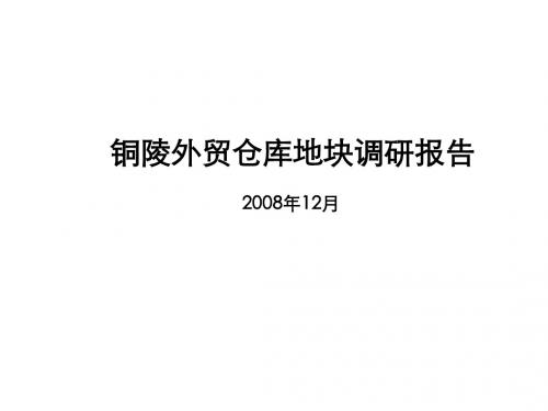 房地产项目安徽铜陵外贸仓库地块调研报告_75PPT