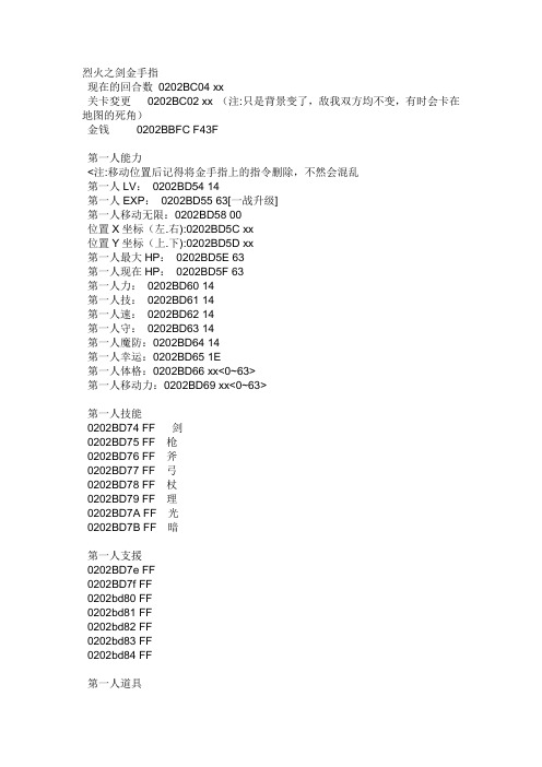 烈火之剑金手指