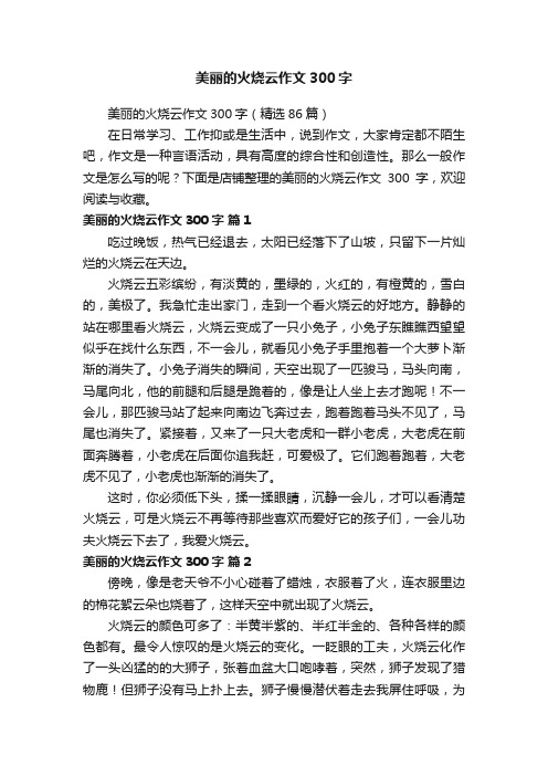 美丽的火烧云作文300字