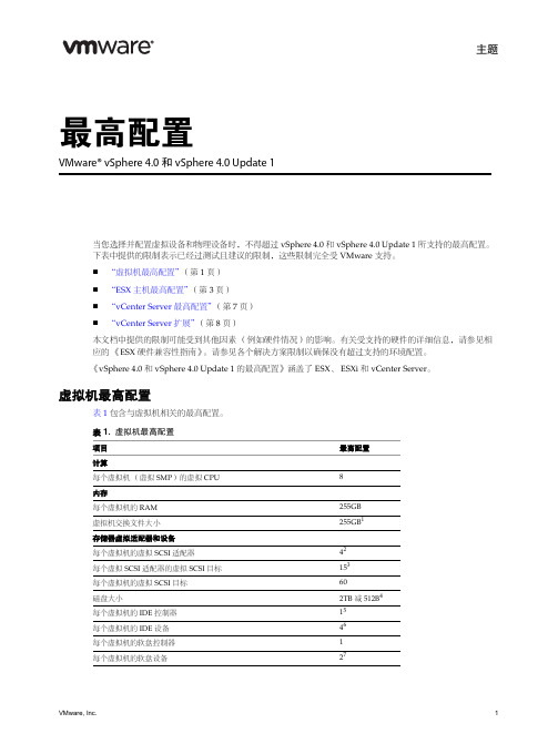 《VMware vSphere 4.0 的最高配置》