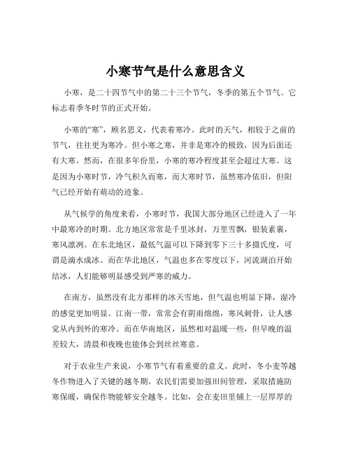 小寒节气是什么意思含义