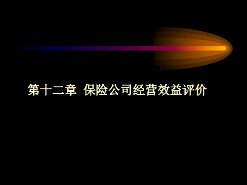 保险公司经营效益评价