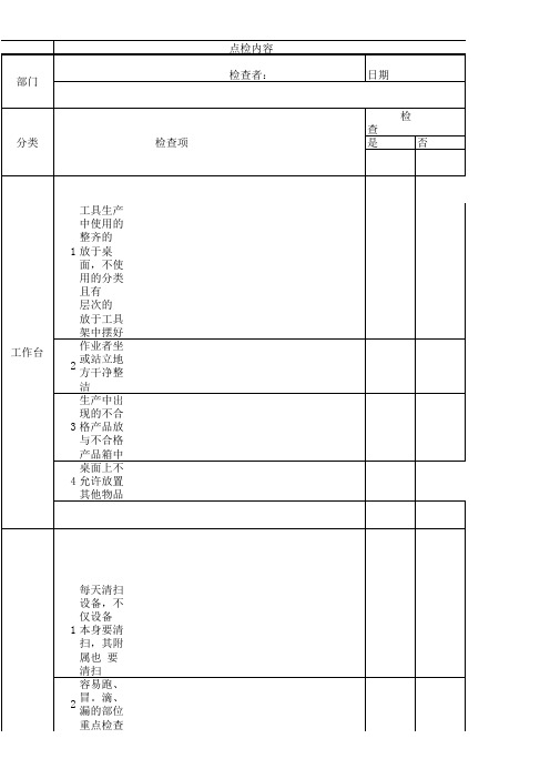 点检表