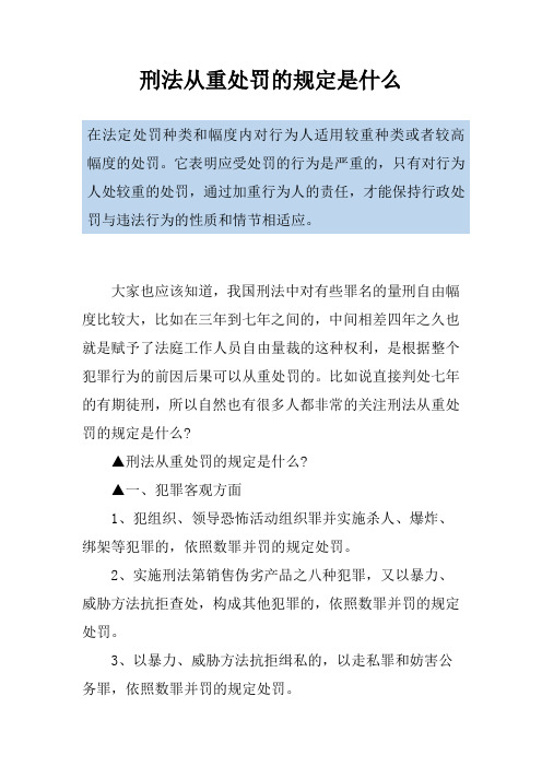 刑法从重处罚的规定是什么