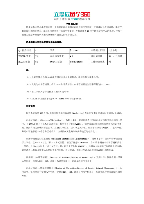 澳洲格里菲斯大学市场营销专业如何