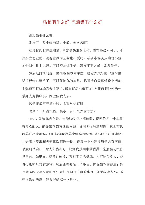 猫粮喂什么好-流浪猫喂什么好