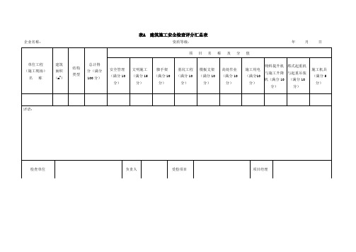 建筑施工安全分项检查评分表(全新对照2011书本修改版)