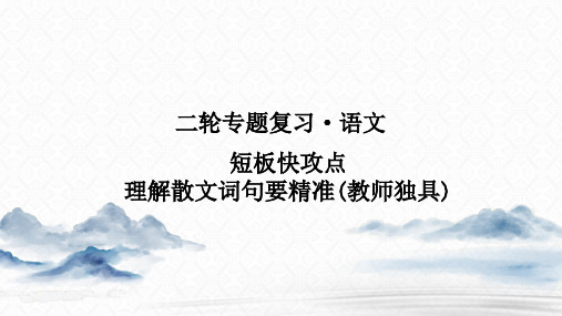 2020高考语文短板快攻点 理解散文词句要精准