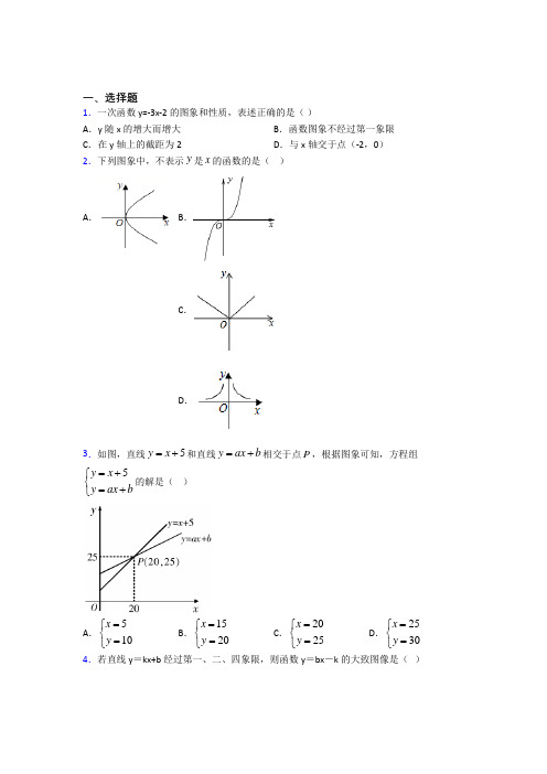 (常考题)人教版初中数学八年级数学下册第四单元《一次函数》测试题(答案解析)(4)