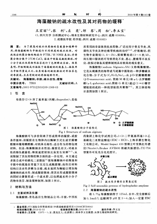 海藻酸钠的疏水改性及其对药物的缓释