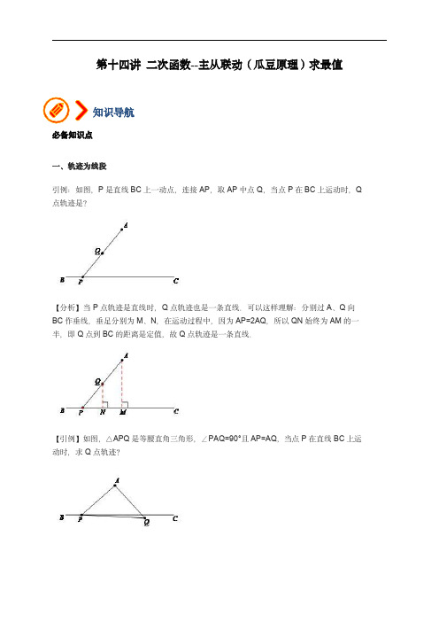 备战2024年中考数学压轴题之二次函数篇(全国通用)二次函数-主从联动(瓜豆原理)求最小值(学生版)