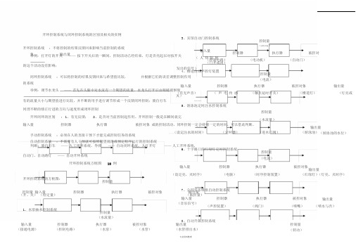 开环控制系统与闭环控制系统的区别及相关的实例