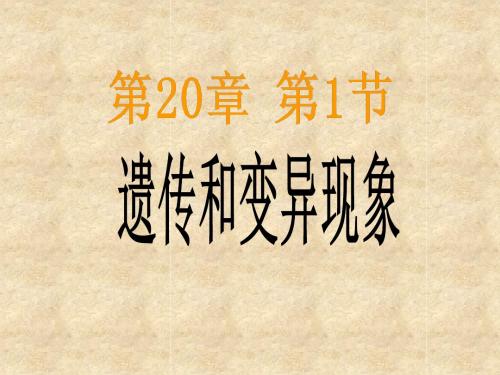 2019年北师大版初中生物八上第六单元201《遗传和变异的现象》共31张PPT语文