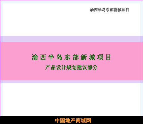 美联物业重庆市江津区渝西半岛东部新城项目产品设计规划建议部分