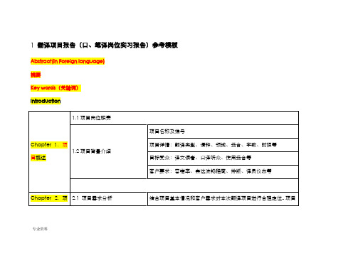 论文：翻译项目报告模板