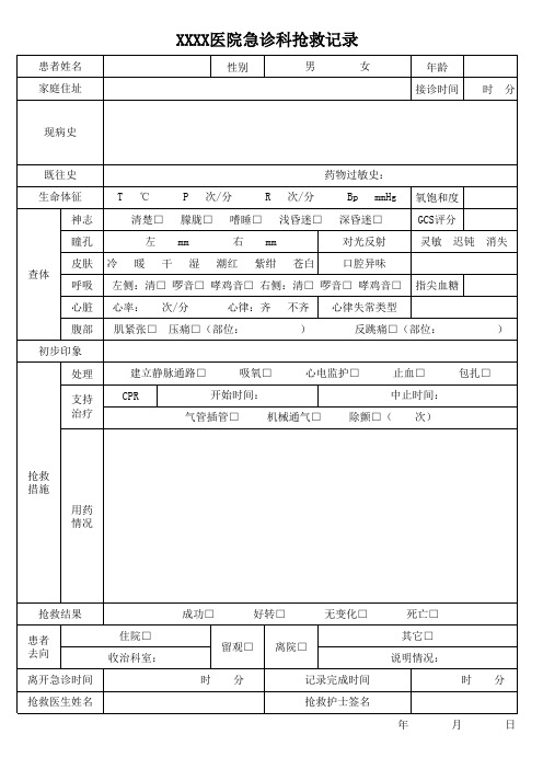 急诊科抢救记录